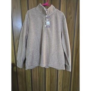 Eddie Bauer Tan Sherpa Quarter-Zip Pullover